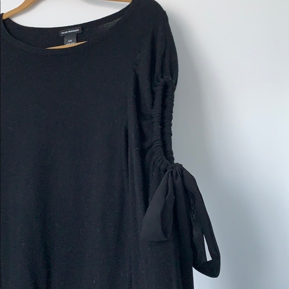 Club Monaco Black 100% Wool Sweater Dress (Size L) - Picture 2 of 4